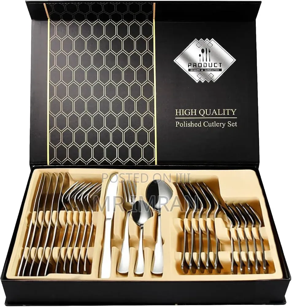 24-Piece High Quality Polished Stainless Steel Cutlery Set
