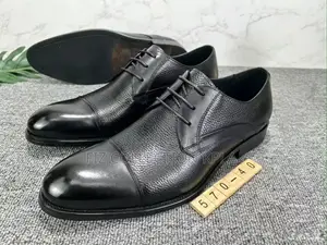 Premium Black Leather Business Derby Shoes