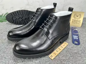 Original Franco Banetti Black Leather Lug Sole Boots