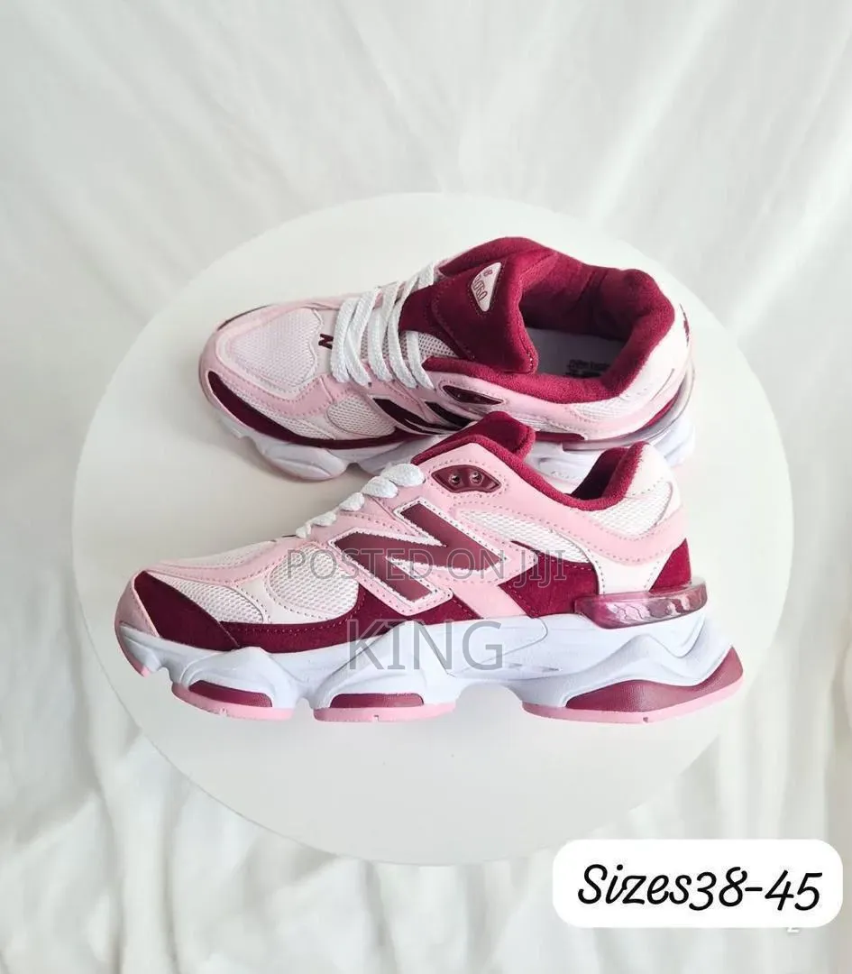 New Balance 9060 Sneakers in a Pink and Burgundy