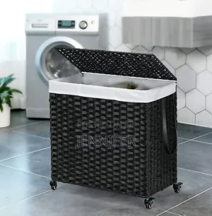 Laundry Hamper With Wheels and a 3-Section Divided Interior