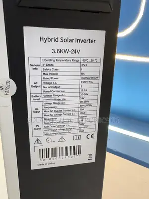 3.6kW Sunshine Hybrid Solar Inverter 24V 100A Charger