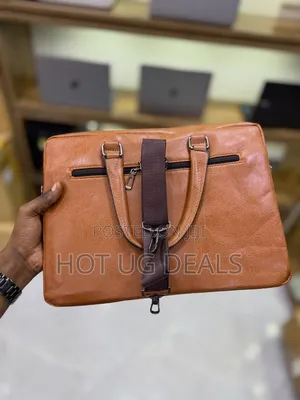 Jeep Buluo 14-Inch Leather Laptop Briefcase - Brown
