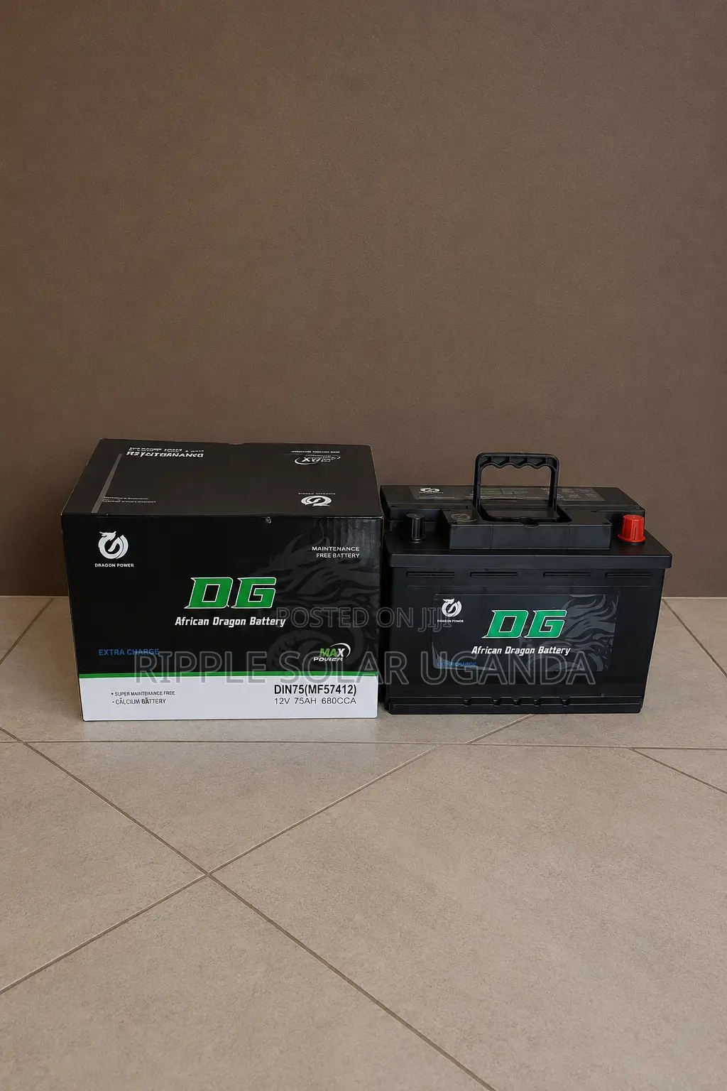 75Ah DIN75 Maintenance-Free Car Battery 680CCA 12V