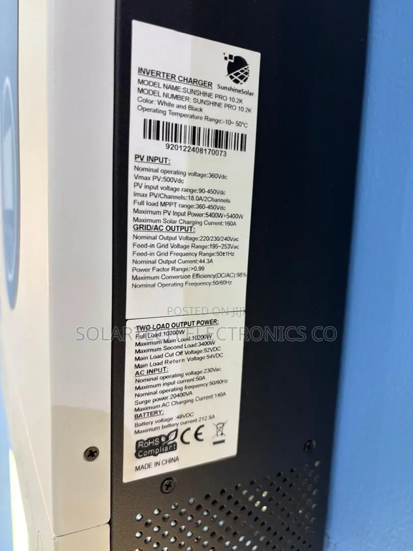 Original Sunshine Pro 10. 48v Inverter 500v Pv 160a Solar Charger