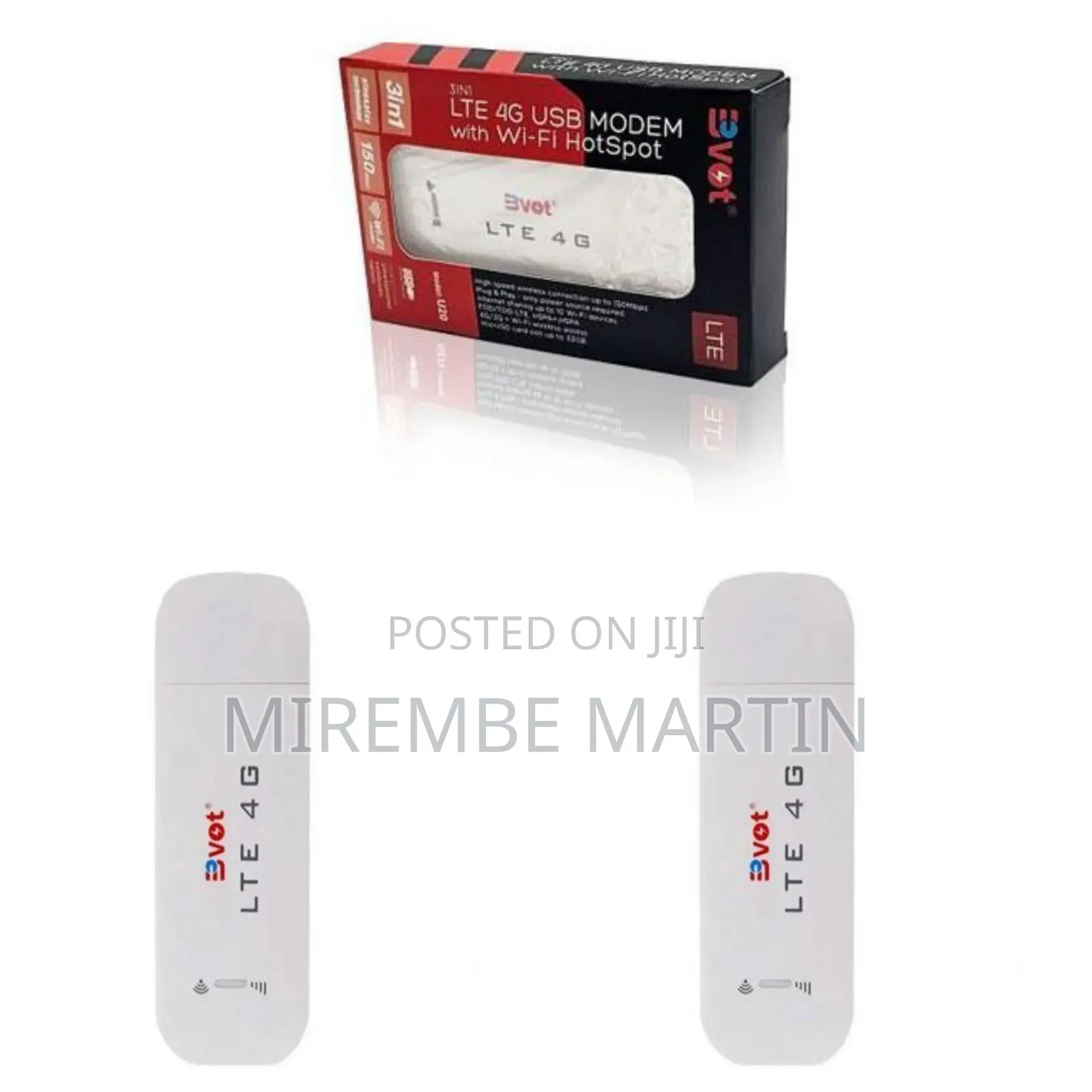 BVOT 3 In1 LTE 4G USB Modem With Wifi HotSpot- White