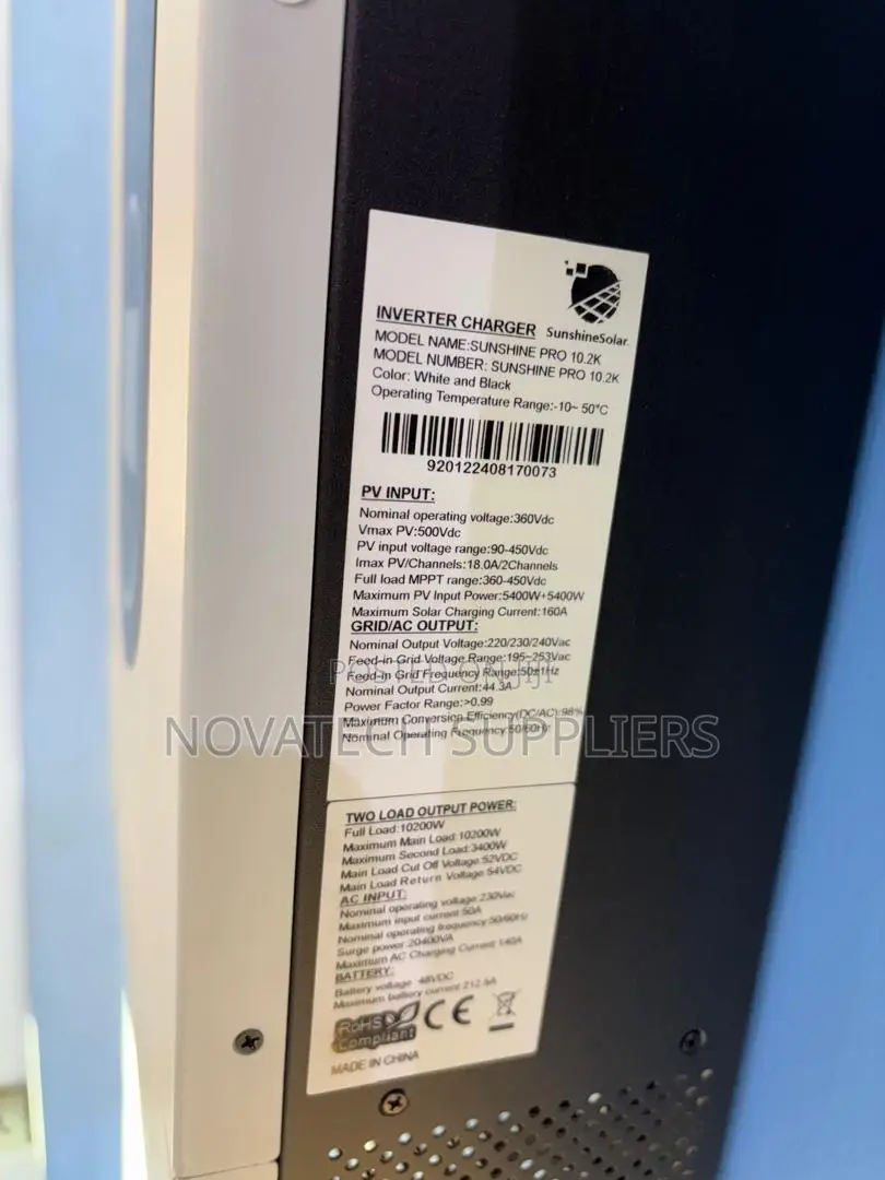 Sunshine Pro 10. 48v Inverter 500v Pv 160a Solar Charger