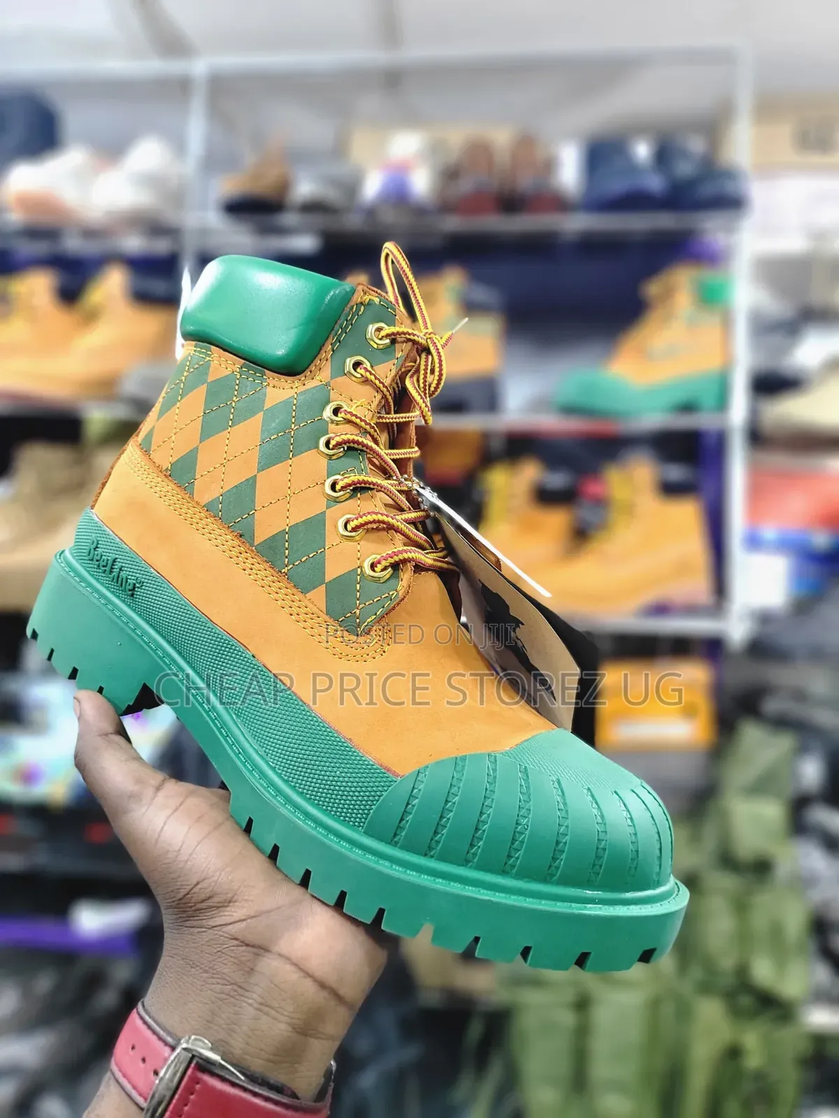 That's Vibrant Pair of Timberland X Bee Line 6-Inch Rubber Toe Boots