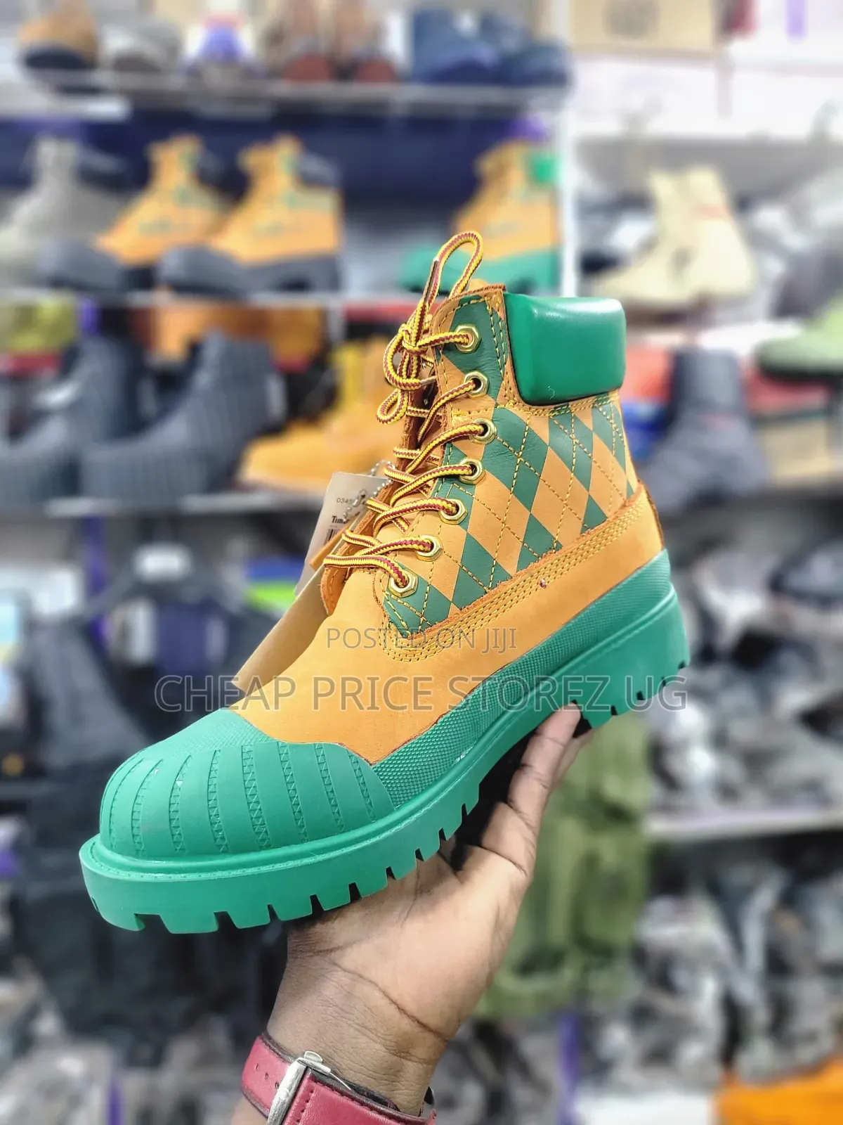 That's Vibrant Pair of Timberland X Bee Line 6-Inch Rubber Toe Boots