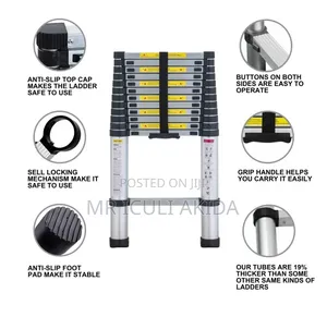 15steps 4.4mtrs Aluminium Telescopic Extension Ladder