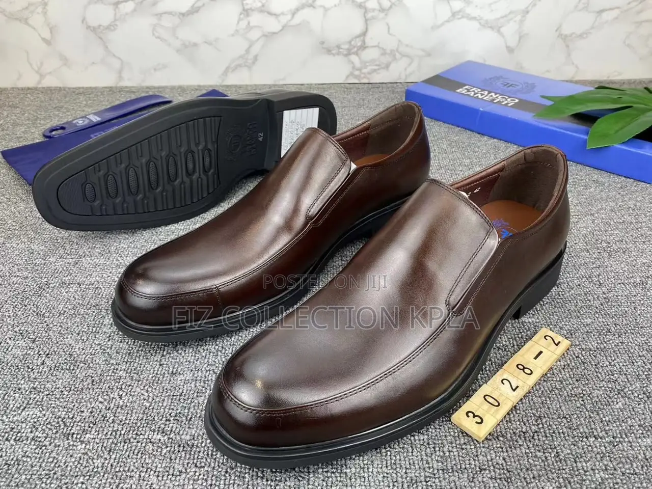 Original Franco Banetti Men’s Dark Brown Leather Formal Side-Zip Boots