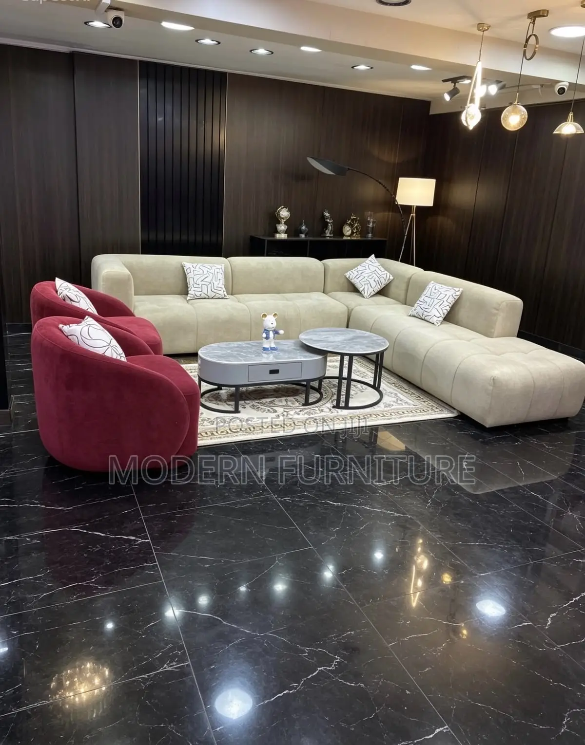 Living Room L Sofa Set