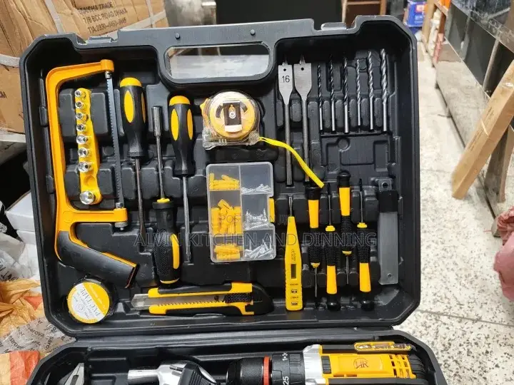 Cordless Drill Tool Box Set With 2 Batteries