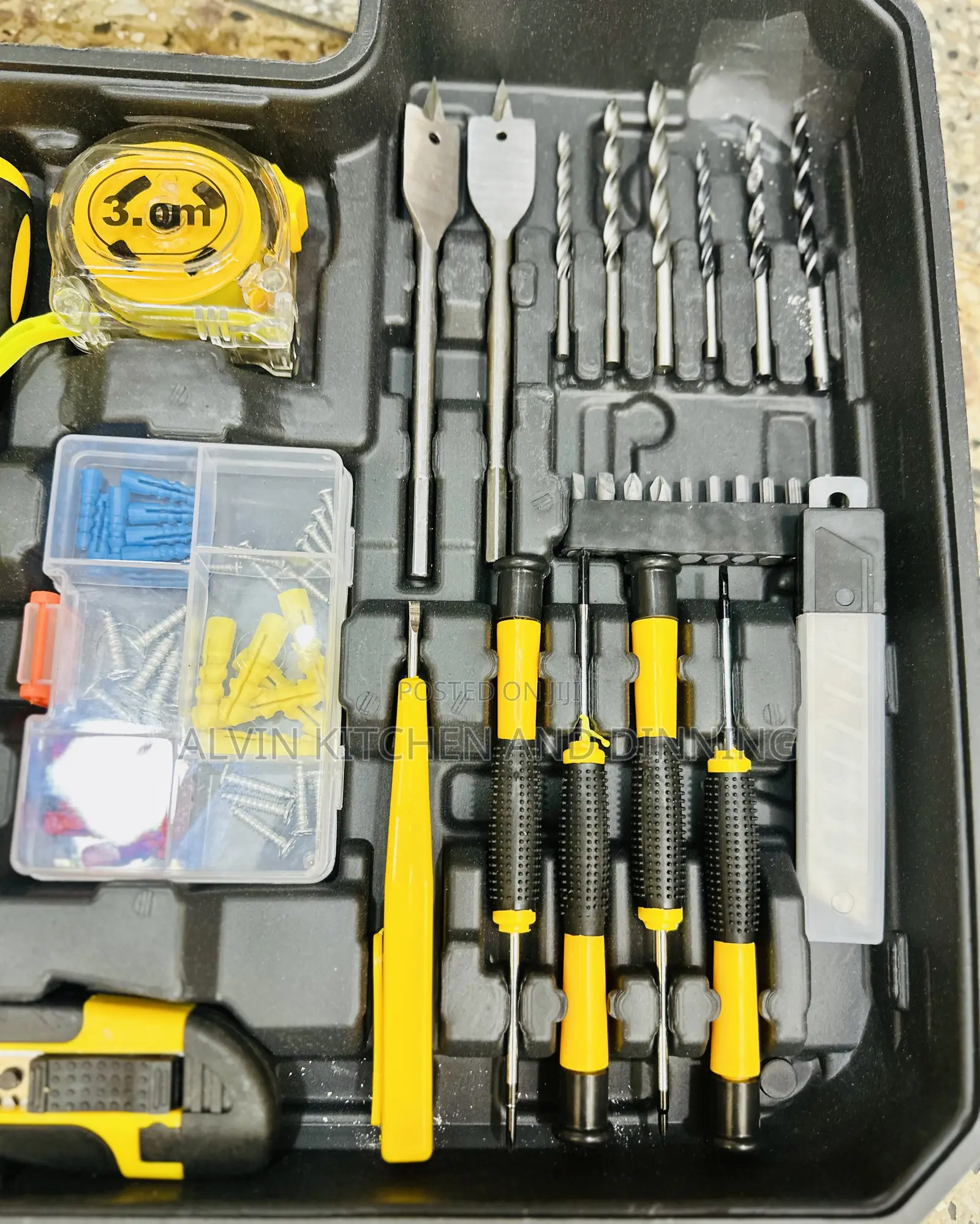 Cordless Drill Tool Box Set With 2 Batteries