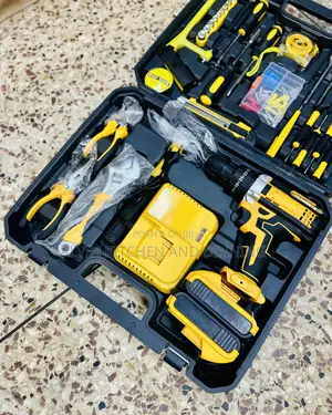 Cordless Drill Tool Box Set With 2 Batteries