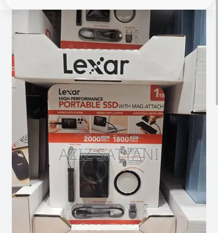 Lexar 1TB Portable SSD With Mag Attach Compatible With Type a and C