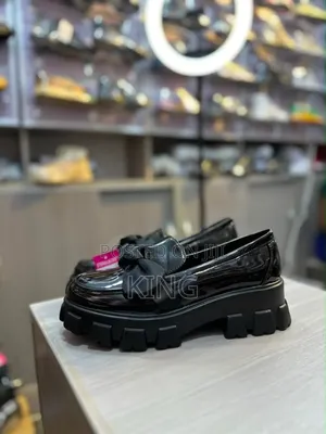 Stylish Black Patent Platform Loafers