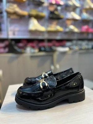 Stylish Black Patent Platform Loafers
