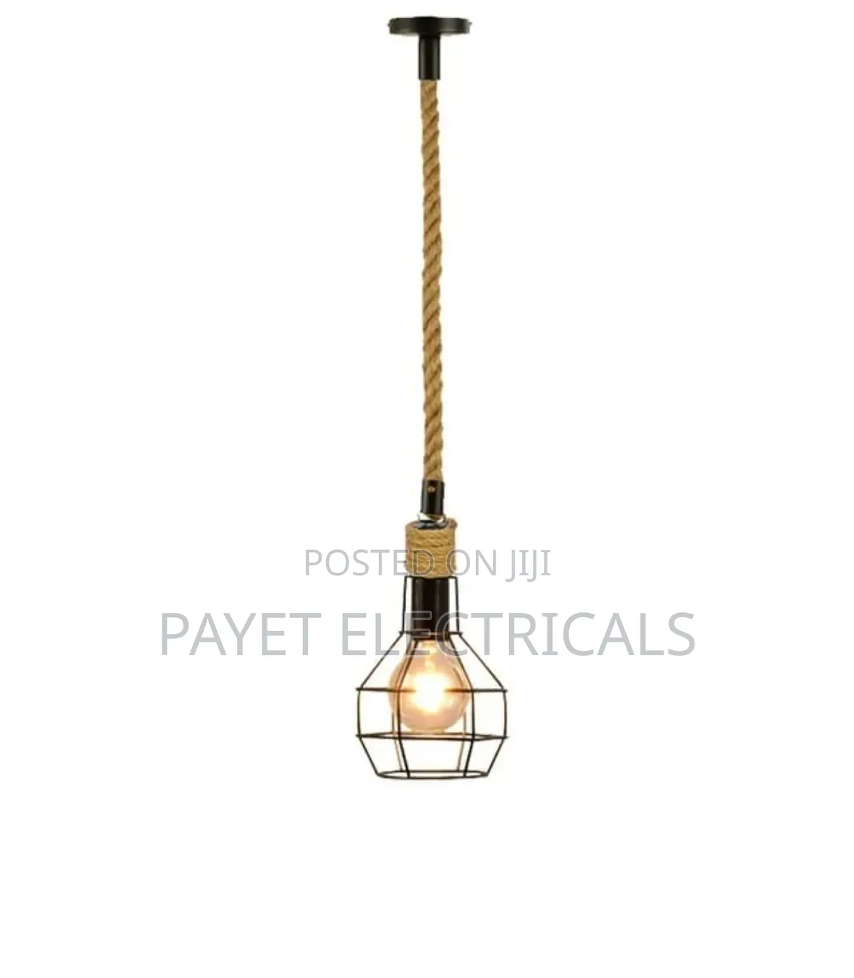 Pendant Rope Lamp Holder With Wire Guard