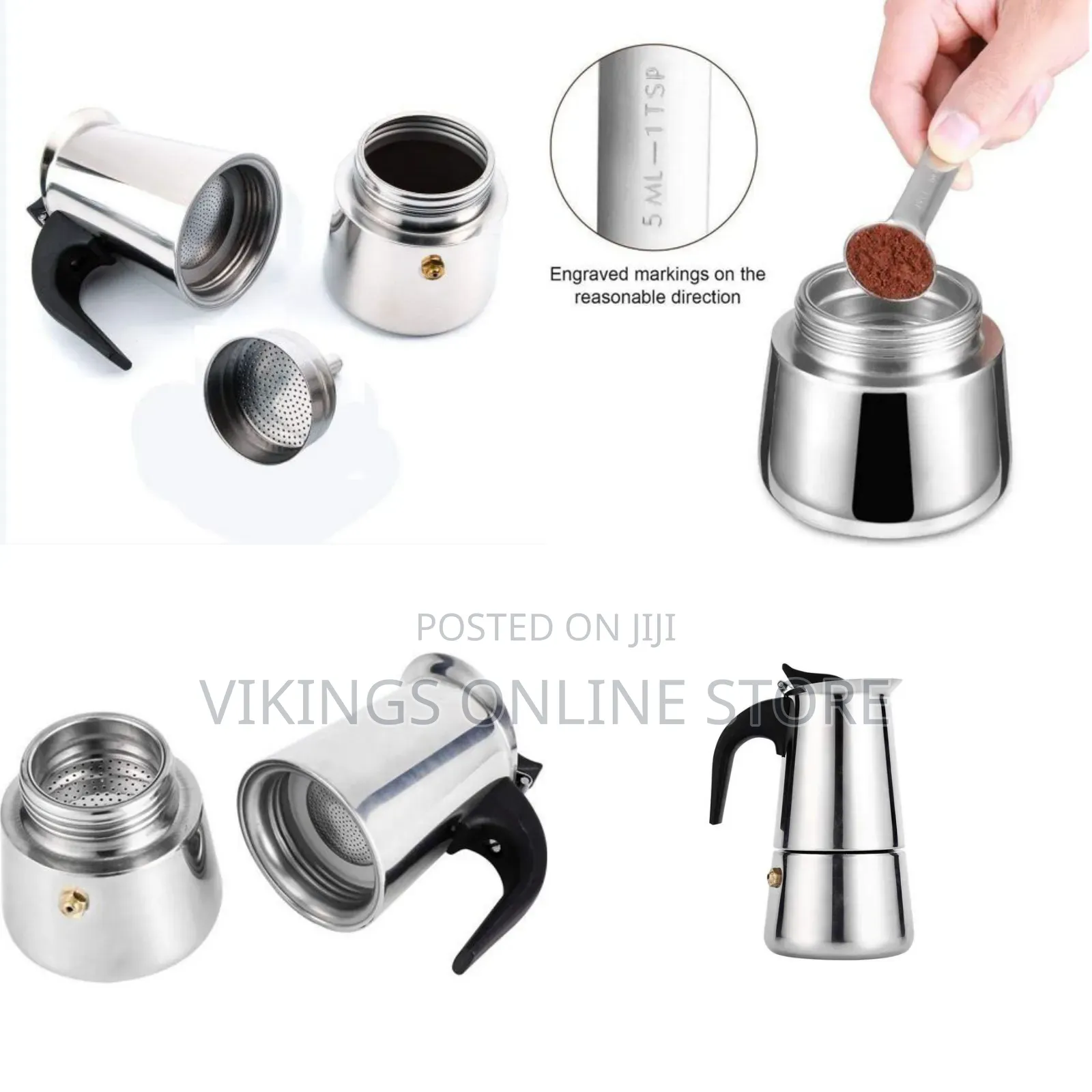 Moka Pot Large Capacity Stainless Steel 304 Moka Pot Coffee Maker