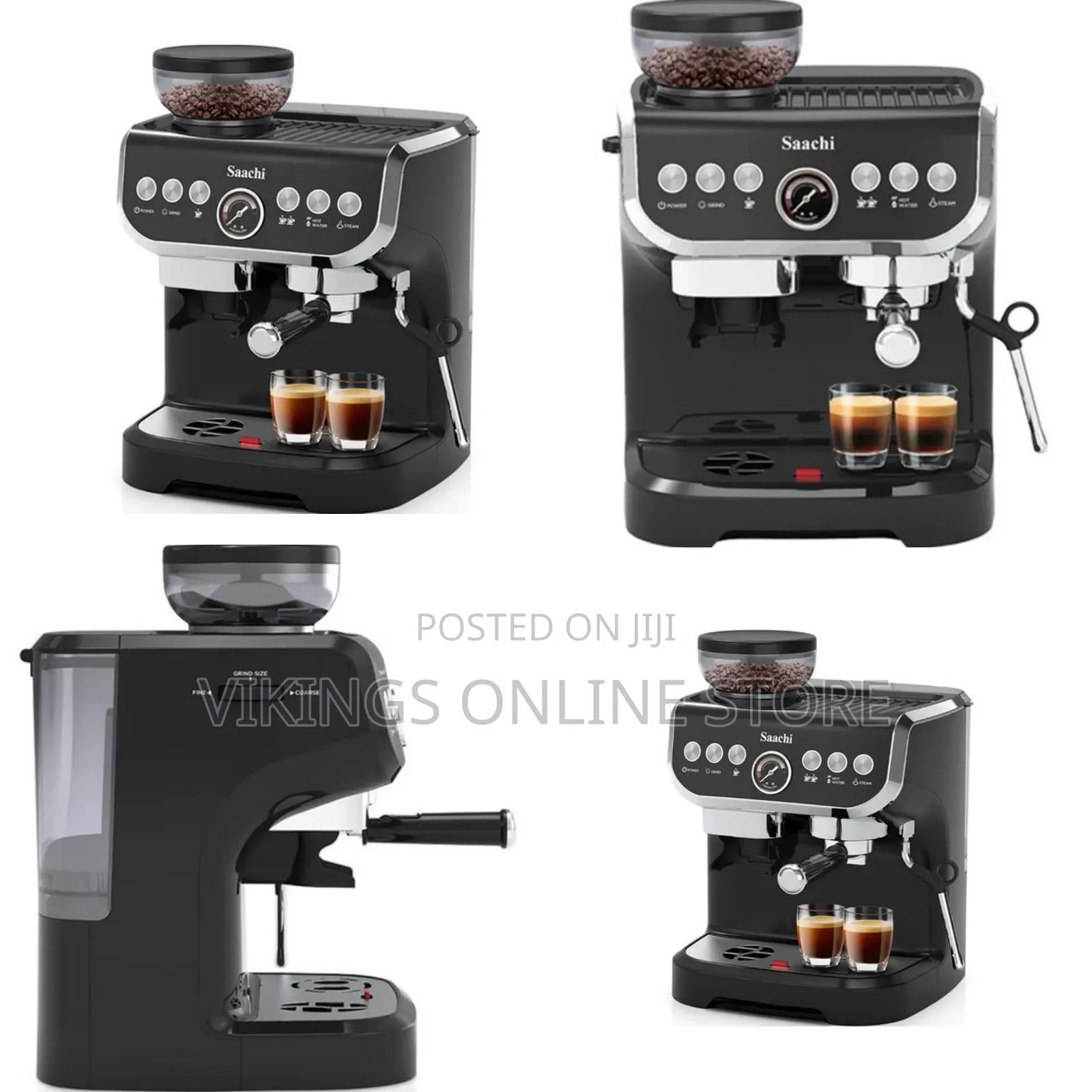 Saachi 19 Bar High Pressure Pump Coffee Maker Machine 2 Litre- Black