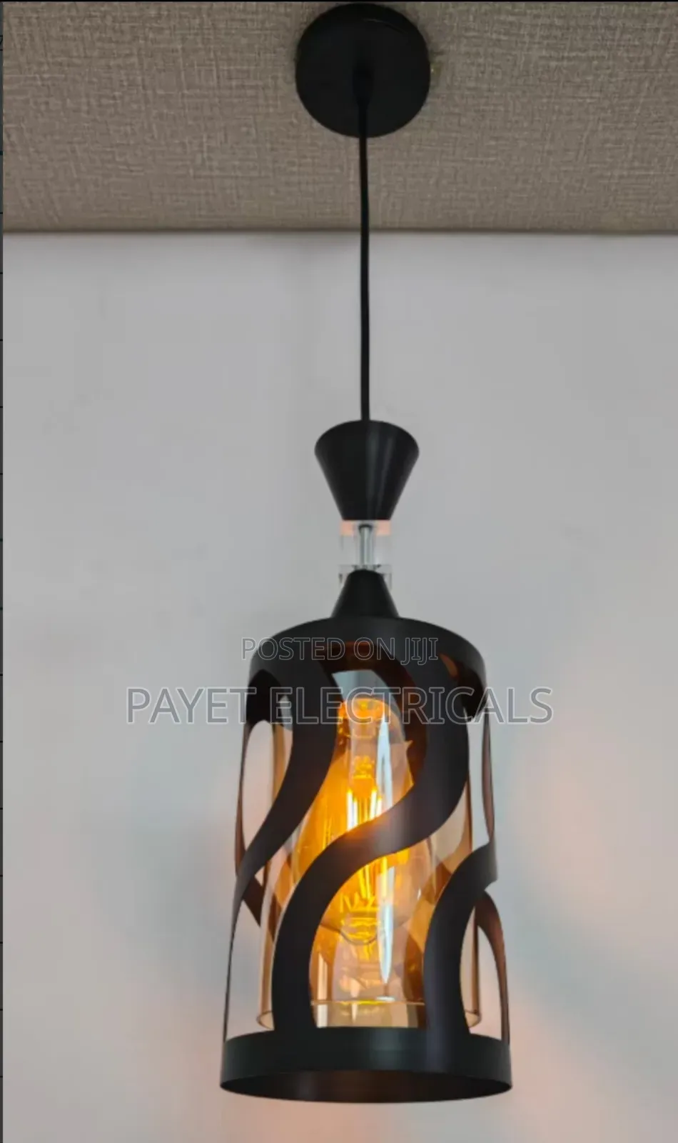 Black Pendant Lampshade With a Glass
