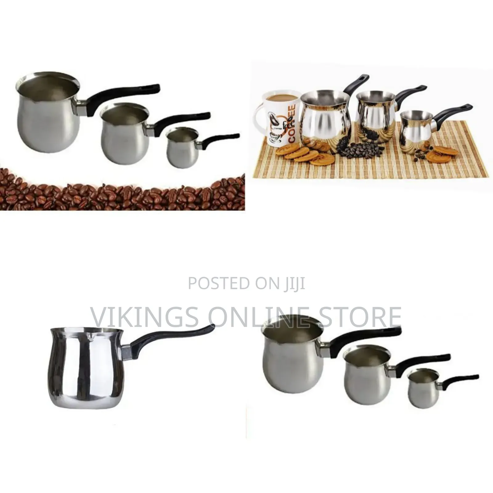 Chef Inox Tea Milk Coffee Warmer Pots Pans Set 3'sml)-