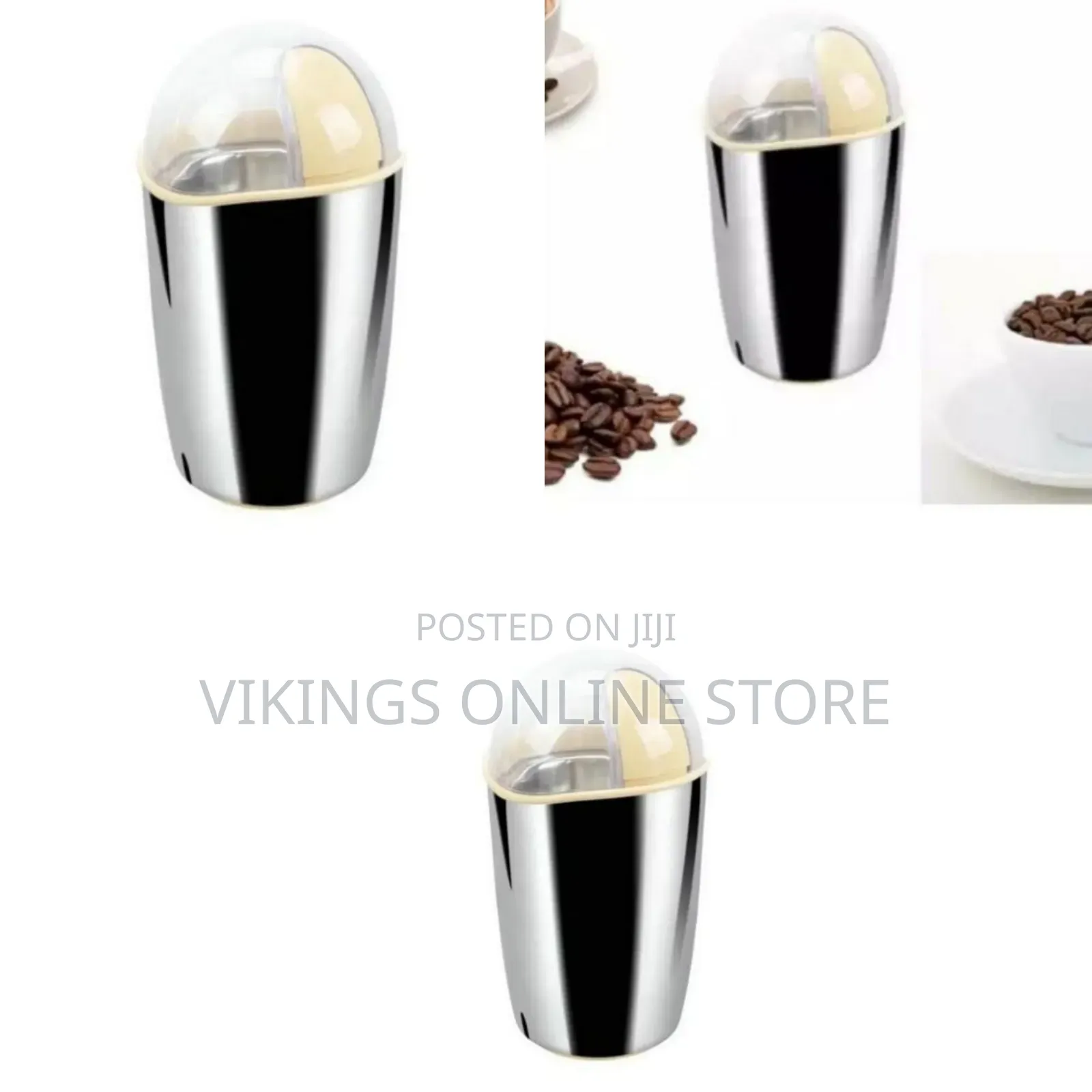 200W Visual Plastic Lid Electric Spice Nuts Coffee Grinder, Silver