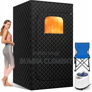 Assembled Portable Home Sauna Steam Box With a Chair.