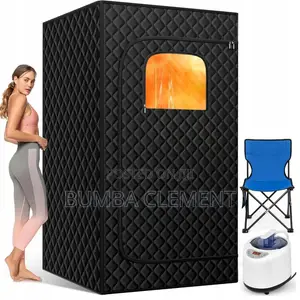 Assembled Portable Home Sauna Steam Box With a Chair.