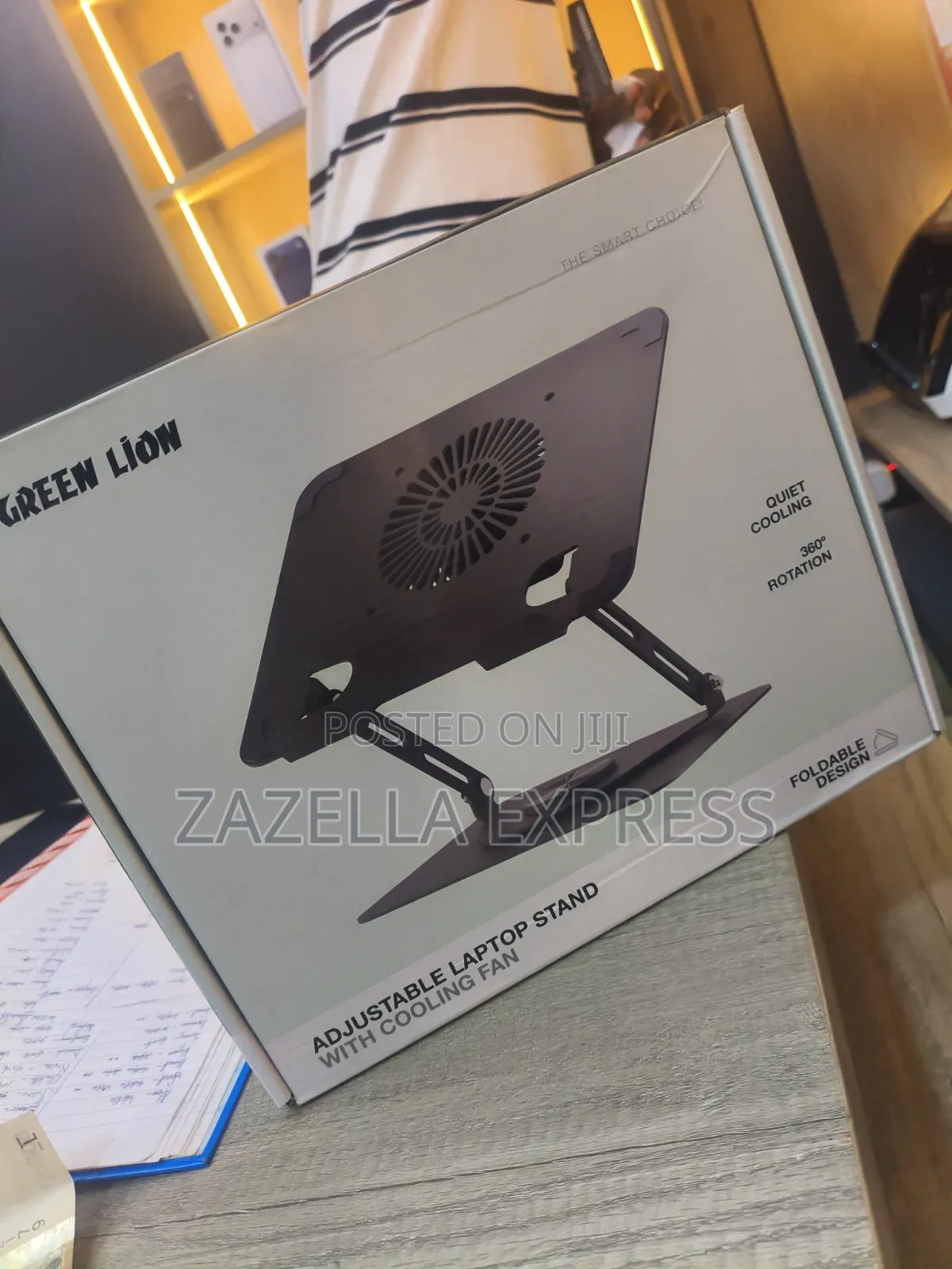Green Lion 360° Adjustable Laptop Stand With Built-in Cooling Fan