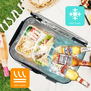 29L Insulated Folding Picnic Basket With Handle, Cooler Lunch Bag