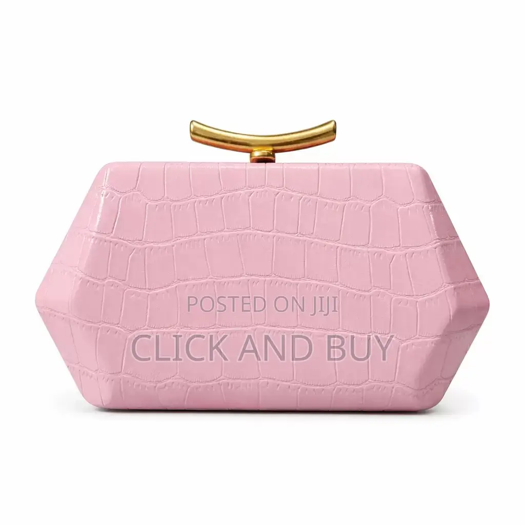 Clutch Evening Bag With Gold Handle Chain Strap