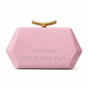 Clutch Evening Bag With Gold Handle Chain Strap