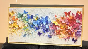 Vibrant Modern Abstract Butterfly Original Canvas Art