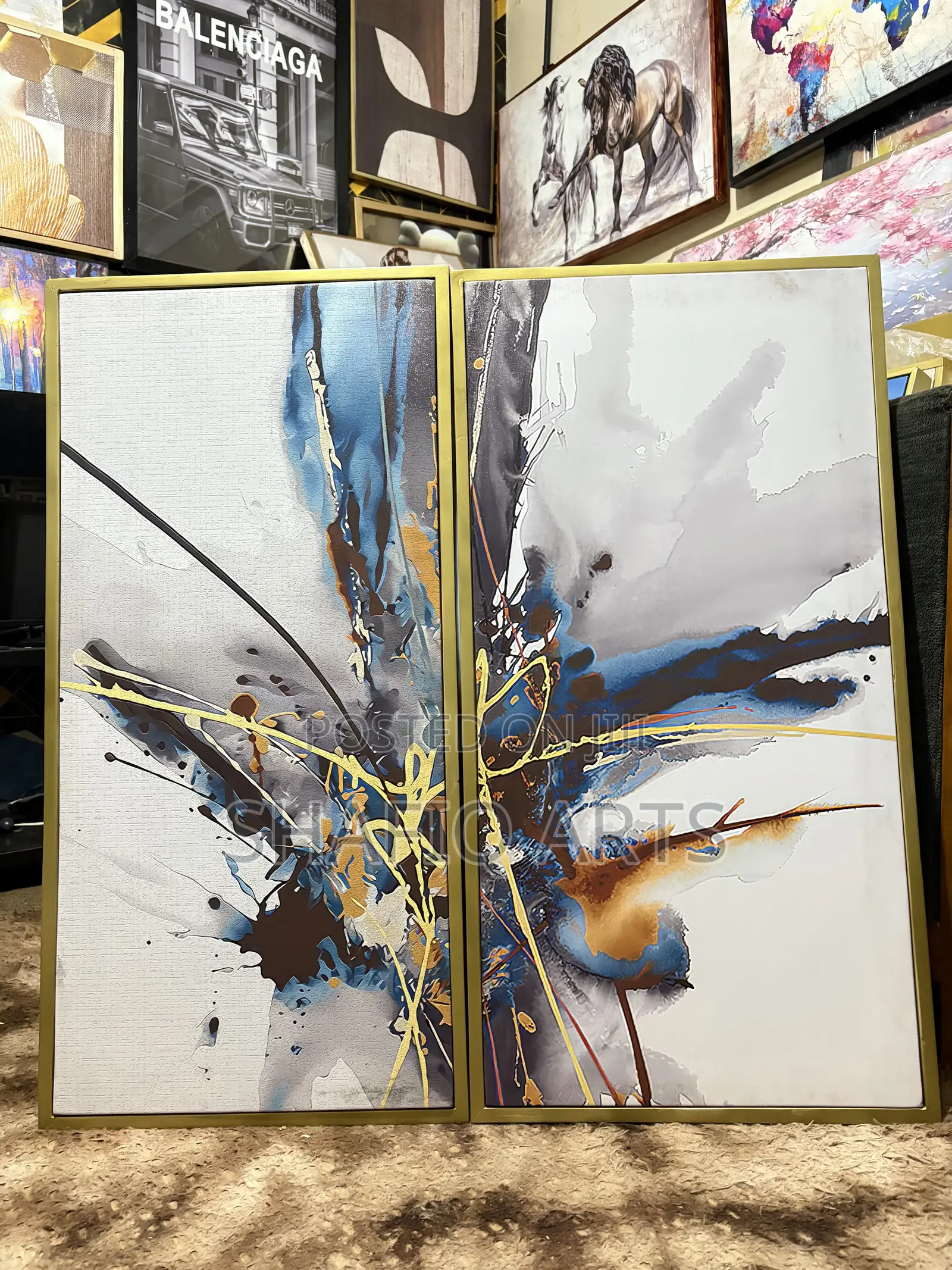 100cm X100xcm Original Abstract Art Framed Famed