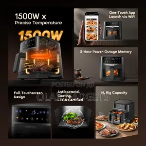 Oraimo NutriFry S1 Ultra 1500W 6L AppControl Full Touchscreen Airfryer