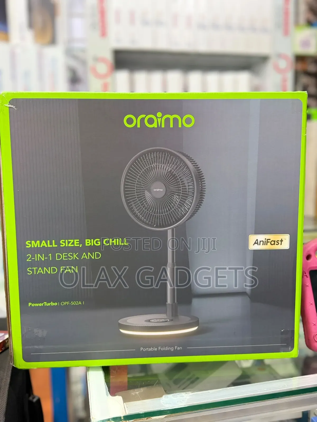 Oraimo PowerTurbo OPF-502A Smart Rechargeable Folding Fan - Brand New