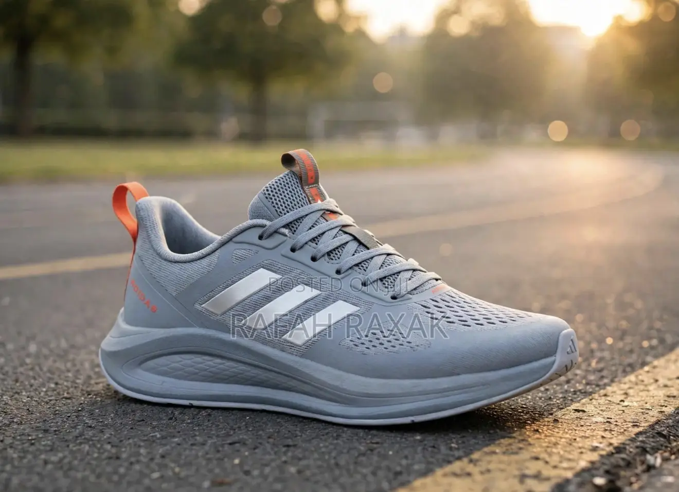 Original Grey/Silver Adidas Alpha-Edge+ Running Trainer Sneakers
