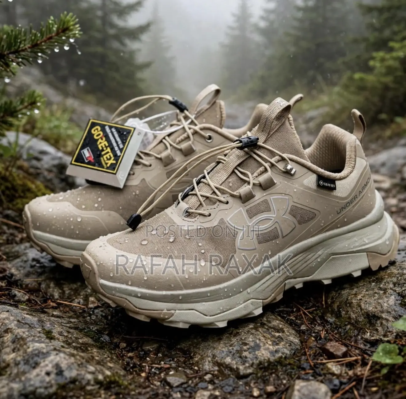 Original Beige Under Armour Charged Trail Hiking Sneakers