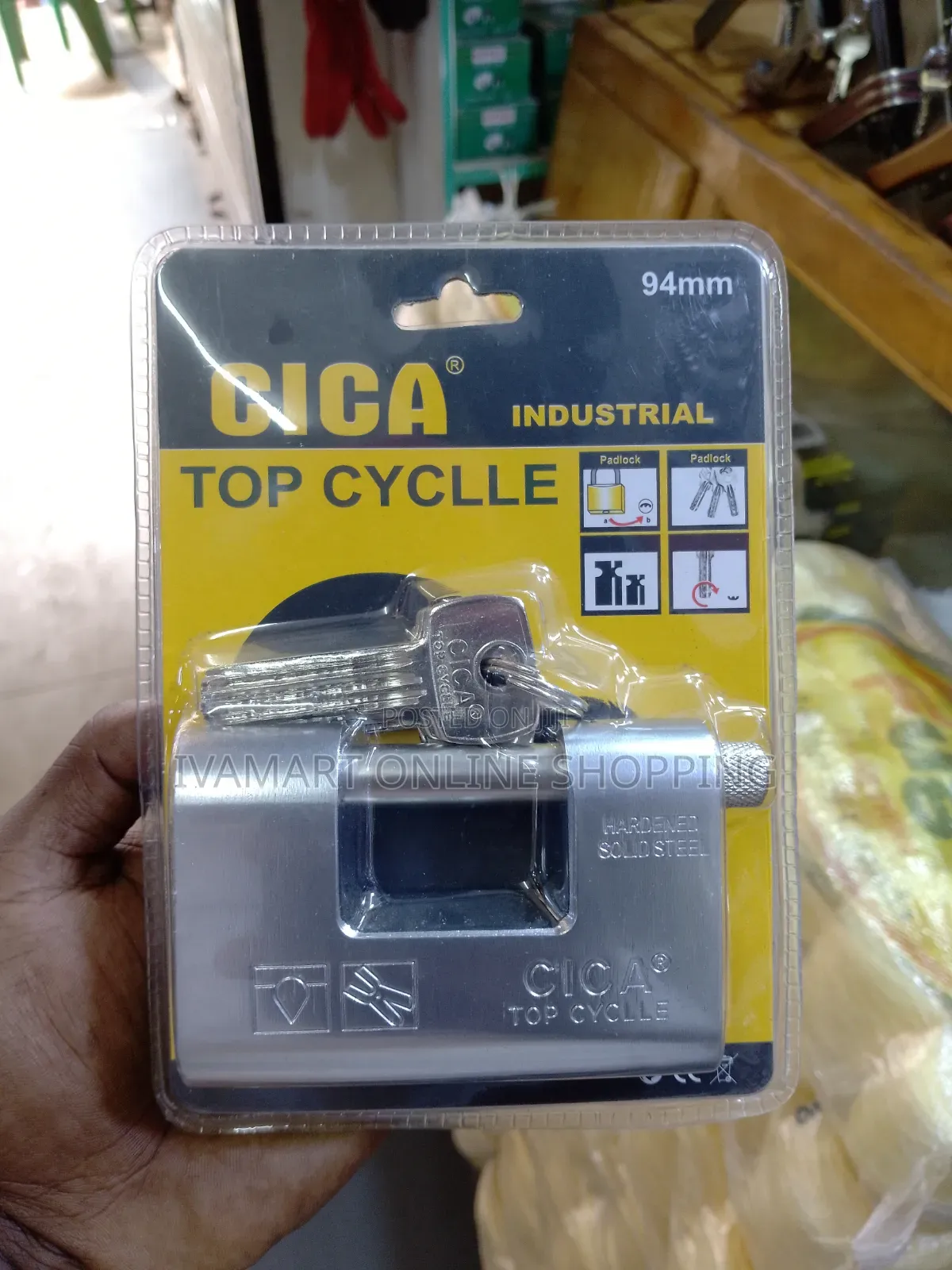 CICA 94mm Rectangular Padlock - Hardened Solid Steel