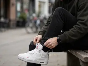 Original Jordan 4 Retro “Grey Mamba” Nigel Sylvester X Bike Sneakers
