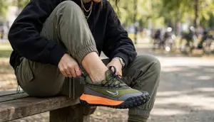 Original Olive Green/Orange Nike ACG Mountain Fly Gore-Tex Sneakers