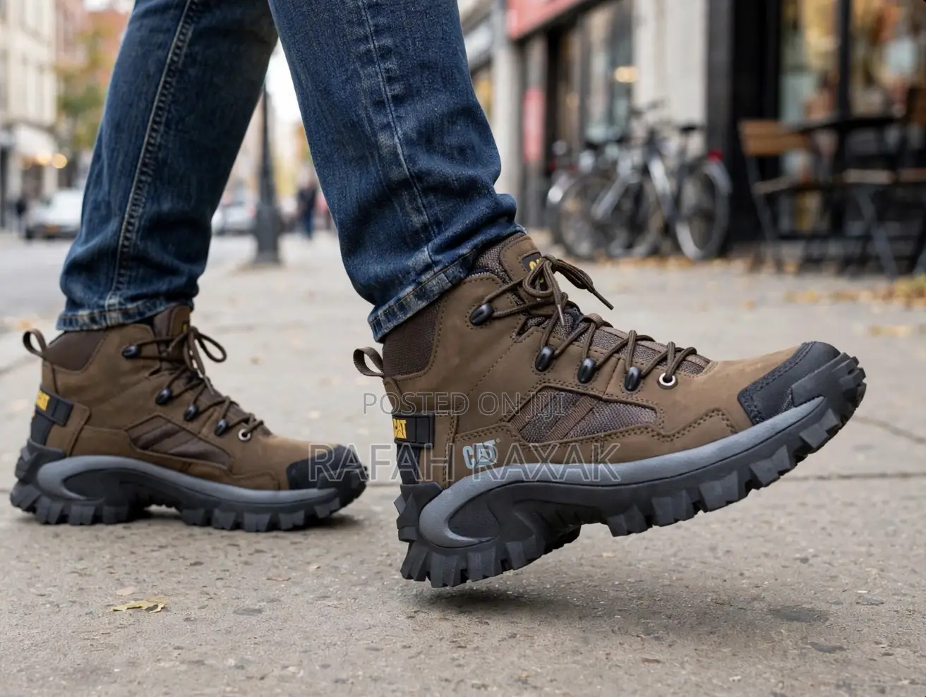 Original Coffee Brown CATERPILLAR Invader Mid Vent Toe Hard Work Boots
