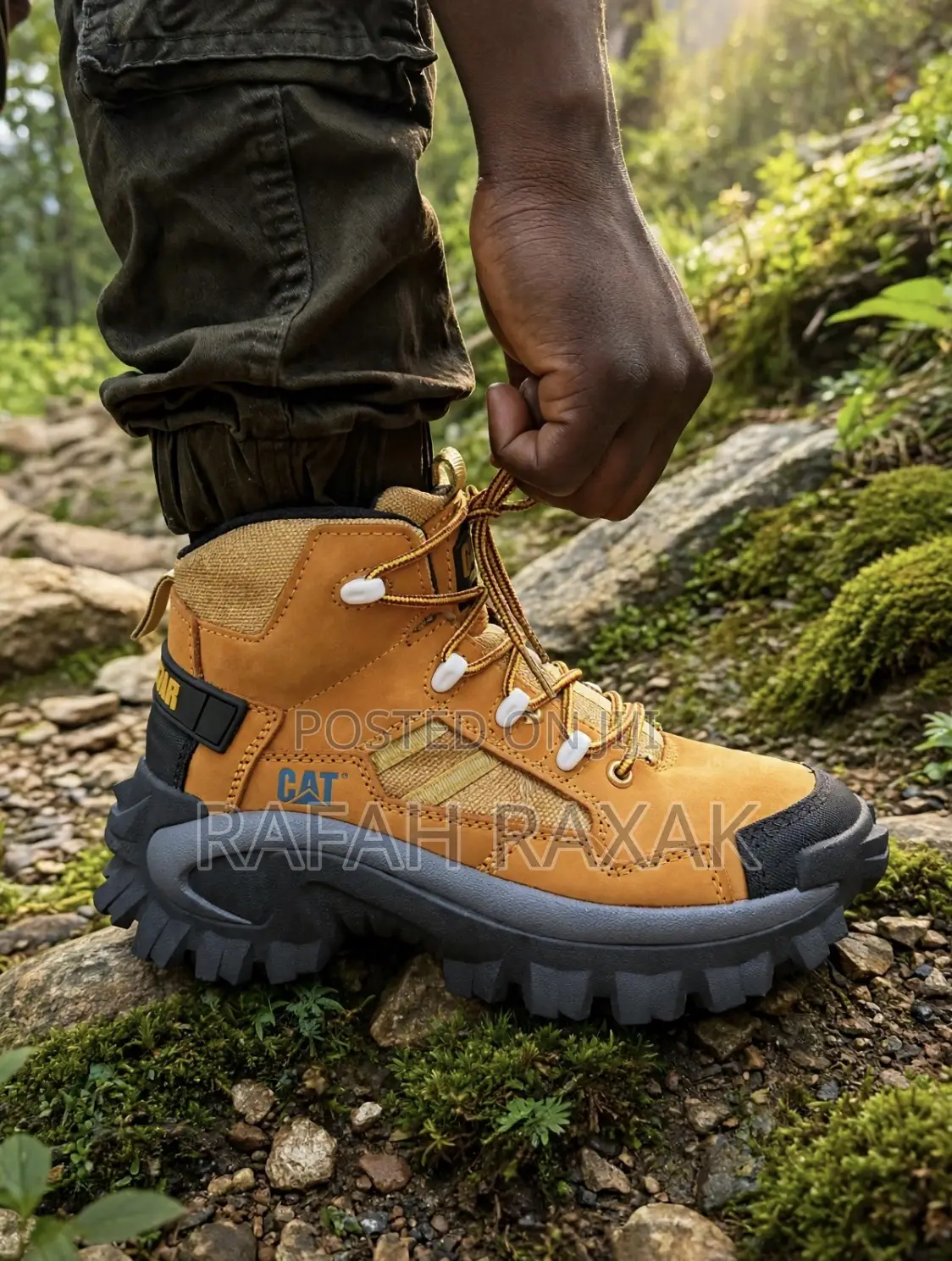 Original Mustard Yellow CATERPILLAR Rugged Outdoor Hard Work Shoes