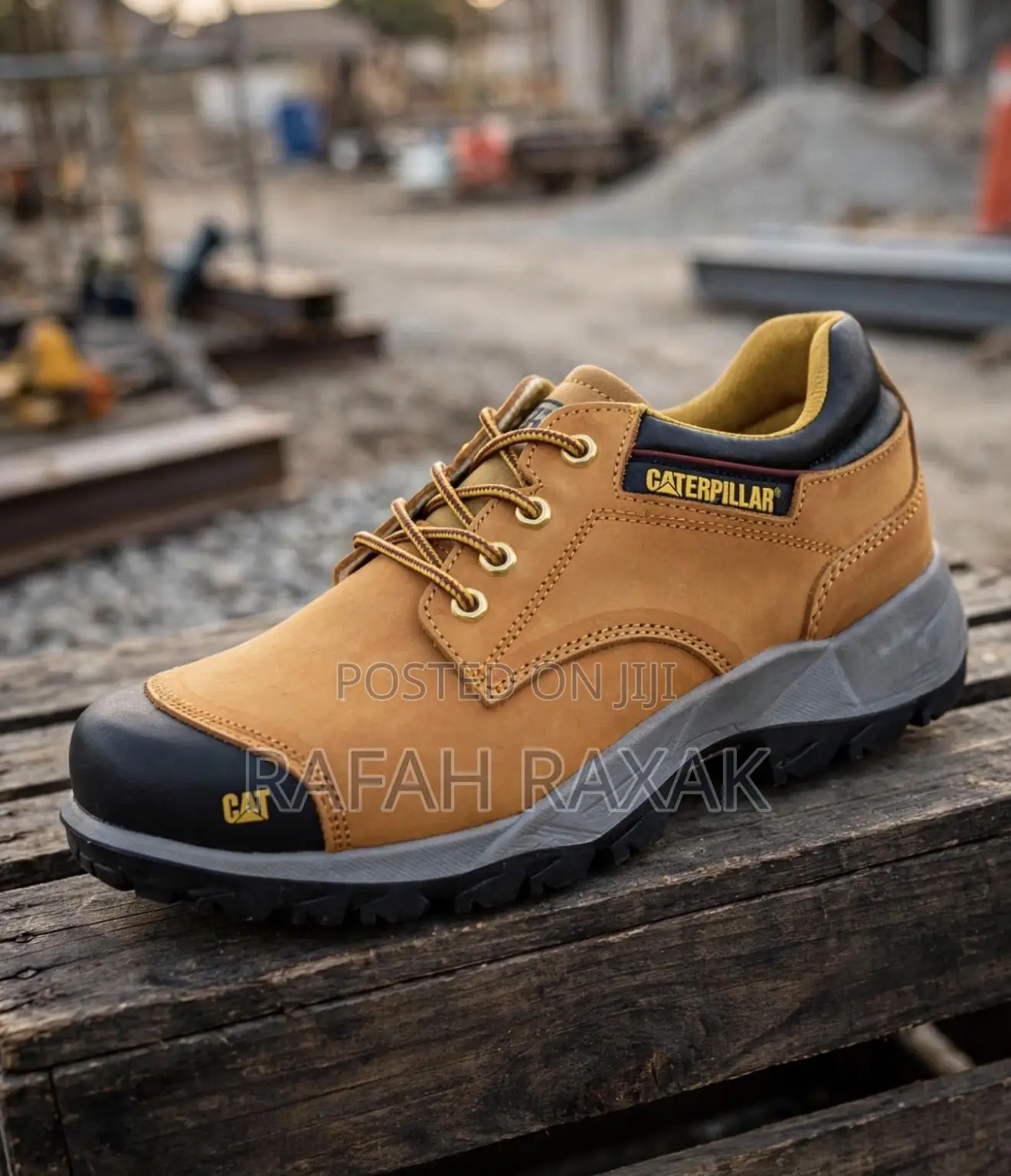 Original Mustard Yellow CAT Casual Low-Cut Safety Hard Work Shoes