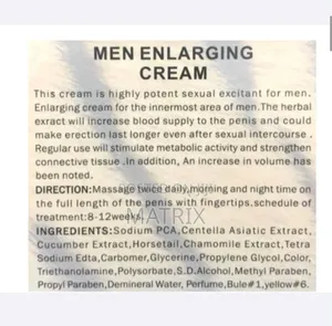 Men Enlarging Cream for Enhancing Personal Confidence and Performance
