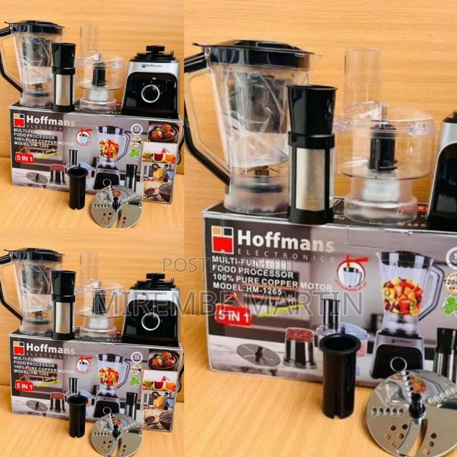 Hoffmans HM-1265 Multi-Function 5-in-1 Food Processor