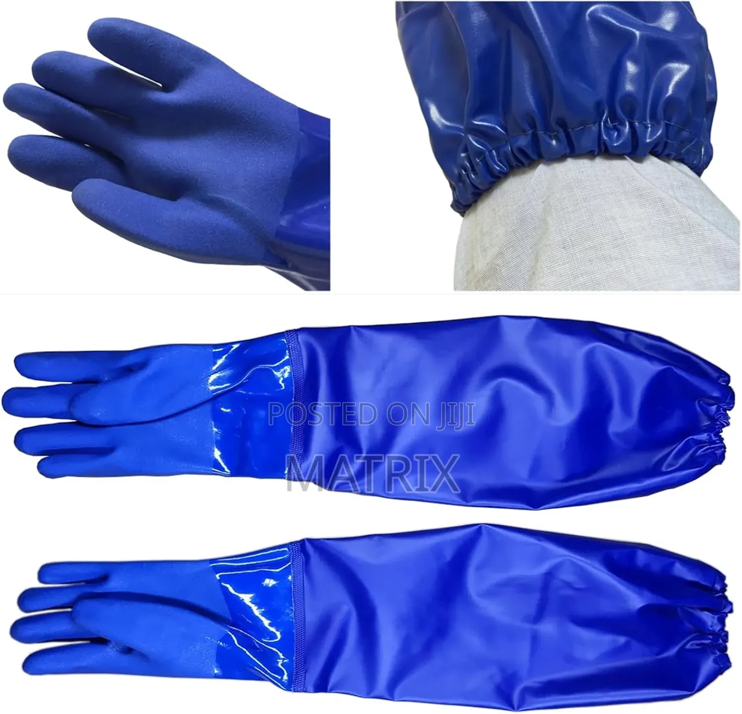 Chemical Resistant Extra Long Rubber Gloves,Waterproof, Resist Oil.