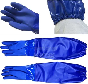 Chemical Resistant Extra Long Rubber Gloves,Waterproof, Resist Oil.